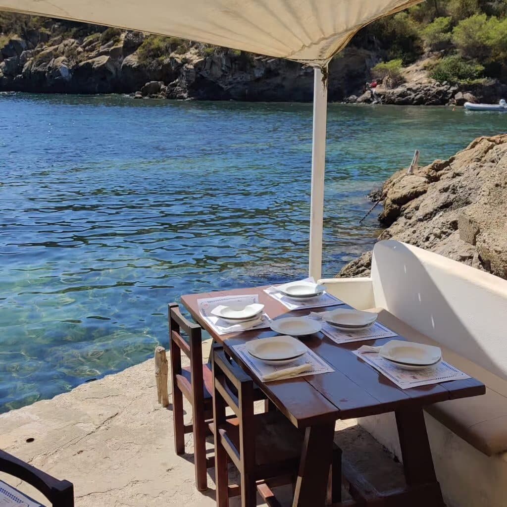 El Bigotes on the rocks at Cala Mastella, Ibiza