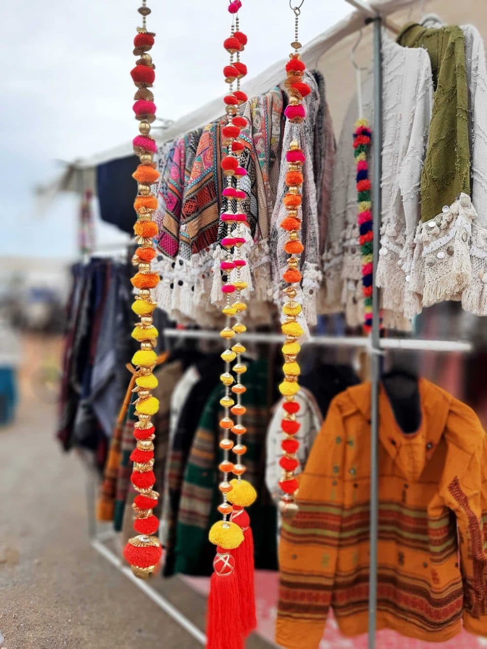 Stalls at Mercadillo de Sant Jordi flea market, Ibiza