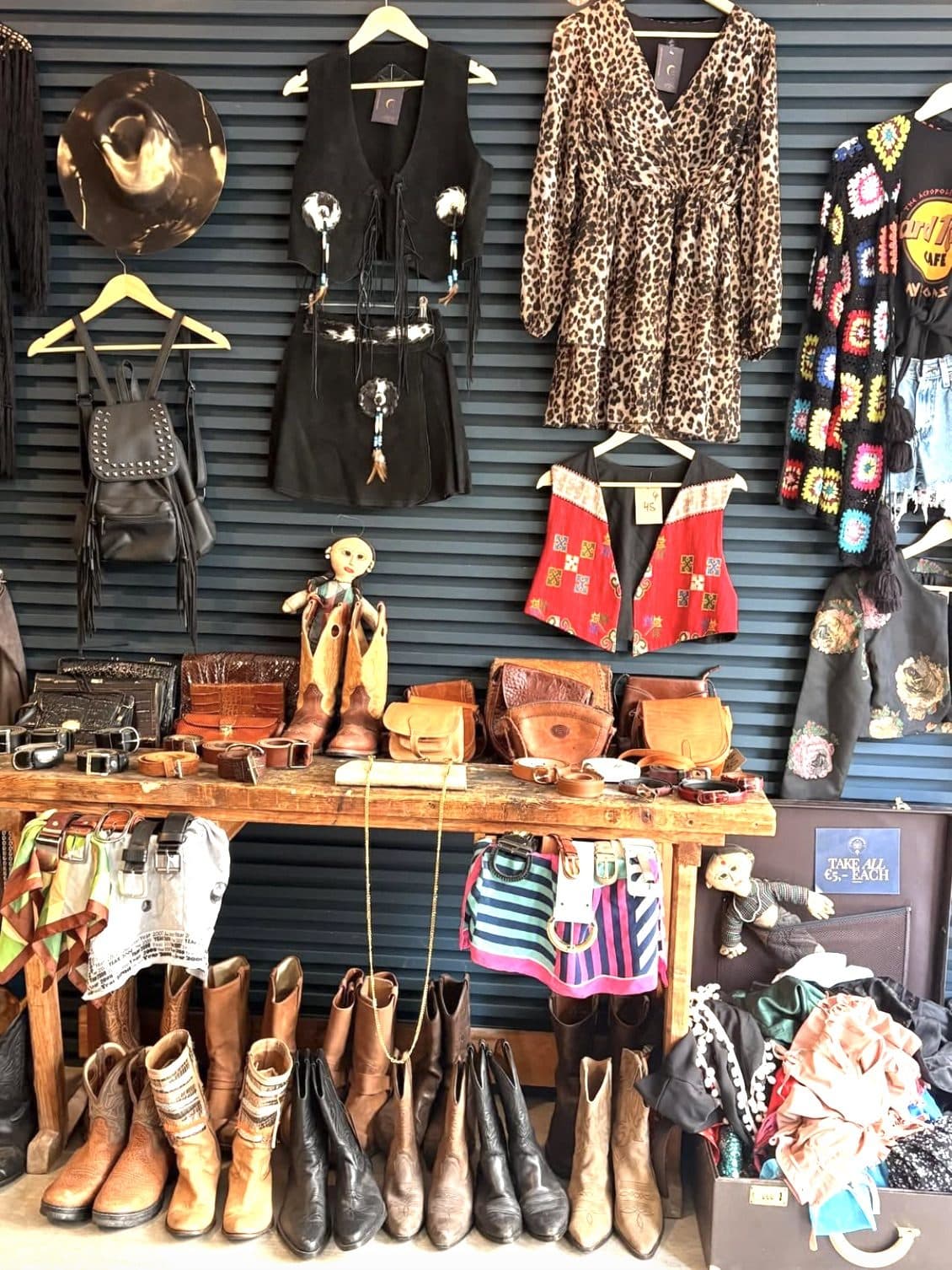 Inside The Velvet Caravane vintage boutique, Ibiza