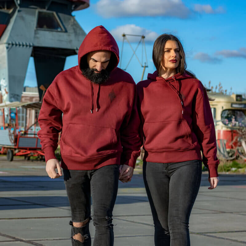 Hoodie in burgundy, hooded sweater, TGOB collection