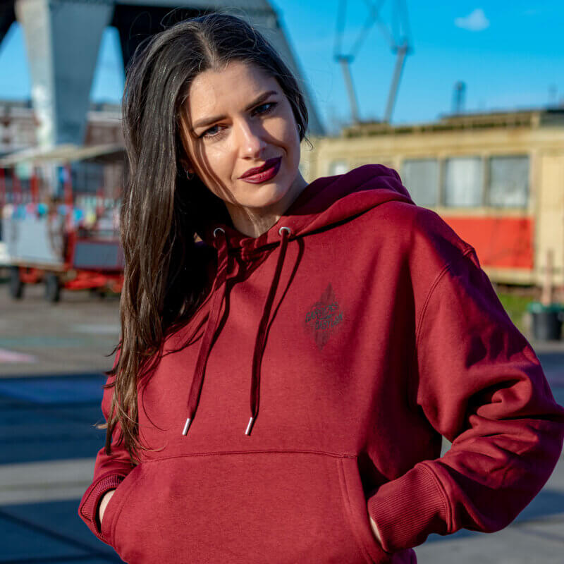 Hoodie in burgundy, hooded sweater, TGOB collection